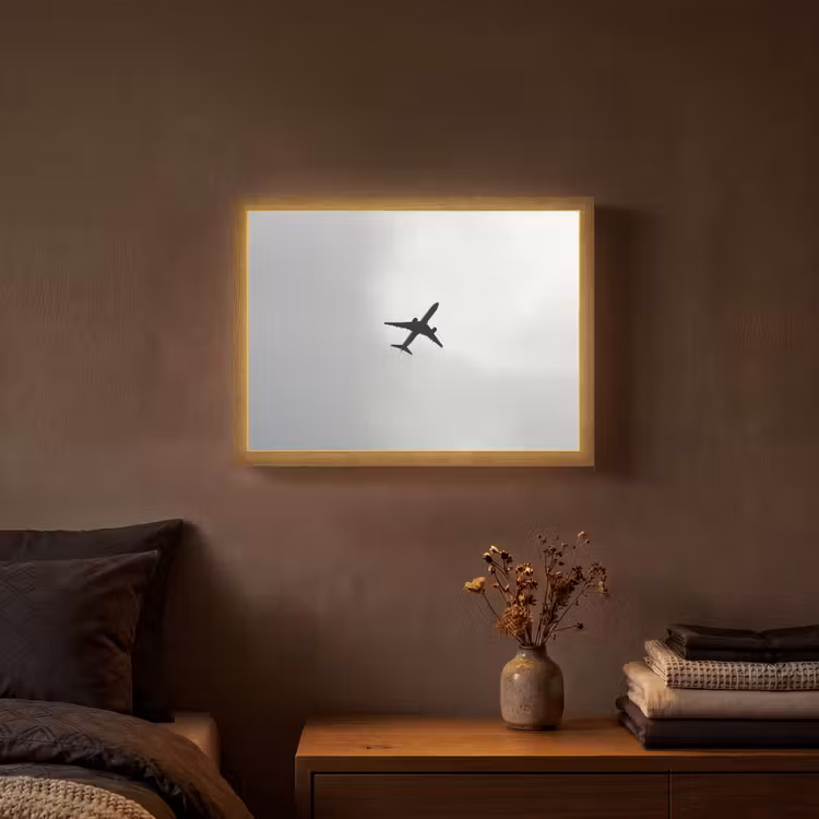 Lightbox - Wandlamp - Minimalistisch - Silhouet - Zwart - Vliegtuig — 3
