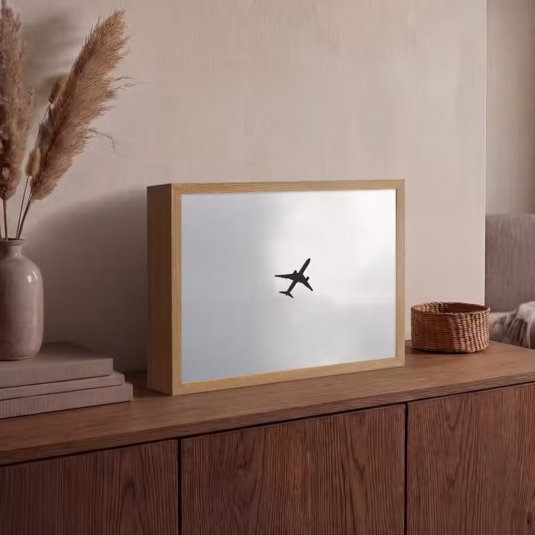 Lightbox - Wandlamp - Minimalistisch - Silhouet - Zwart - Vliegtuig — 4