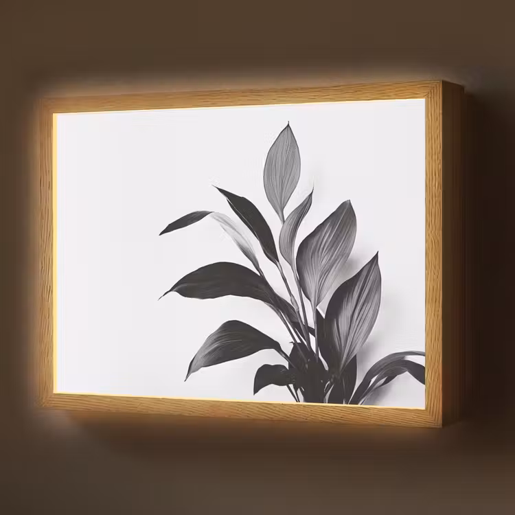 Lightbox - Wandlamp - Plant - Bladeren - Minimalistisch - Zwart — 1