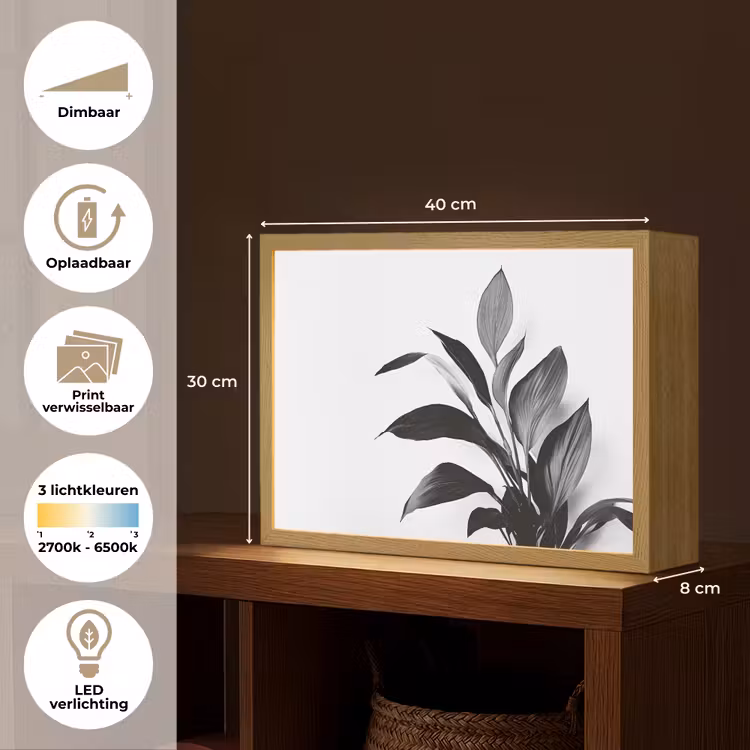 Lightbox - Wandlamp - Plant - Bladeren - Minimalistisch - Zwart — 10