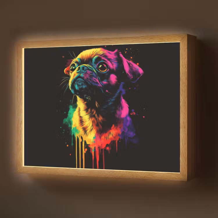 Lightbox - Wandlamp - Puck - Hond - Verf - Kleuren — 1