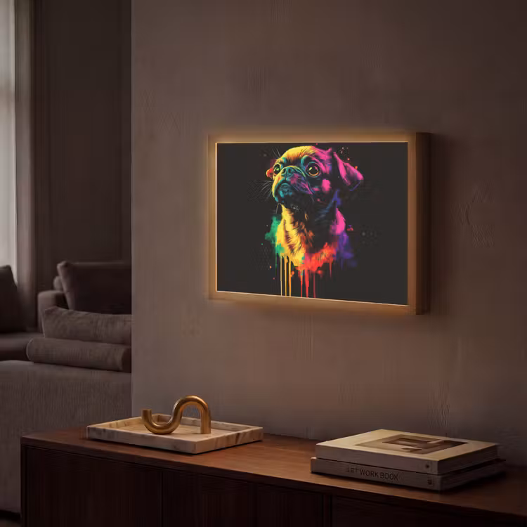 Lightbox - Wandlamp - Puck - Hond - Verf - Kleuren — 2
