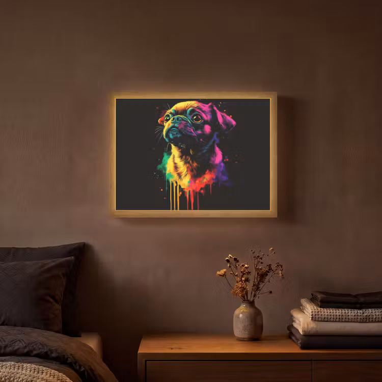 Lightbox - Wandlamp - Puck - Hond - Verf - Kleuren — 3