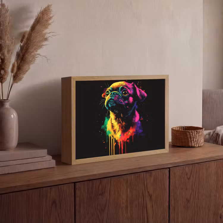 Lightbox - Wandlamp - Puck - Hond - Verf - Kleuren — 4