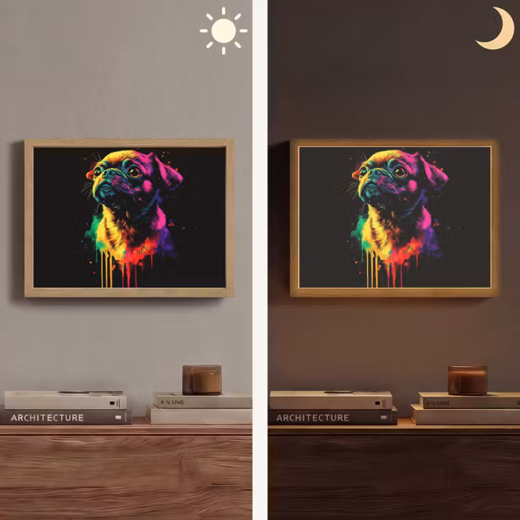 Lightbox - Wandlamp - Puck - Hond - Verf - Kleuren — 6