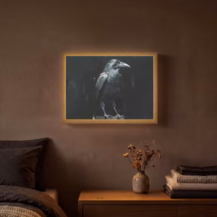Lightbox - Wandlamp - Raaf - Vogels - Zwart — 3