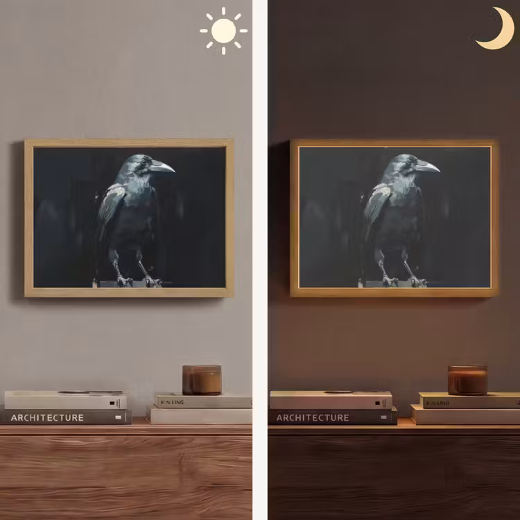 Lightbox - Wandlamp - Raaf - Vogels - Zwart — 6