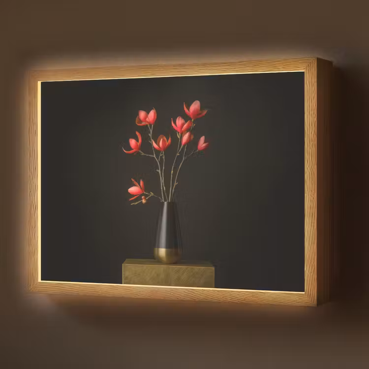 Lightbox - Wandlamp - Rode - Bloemen - Vaas — 1