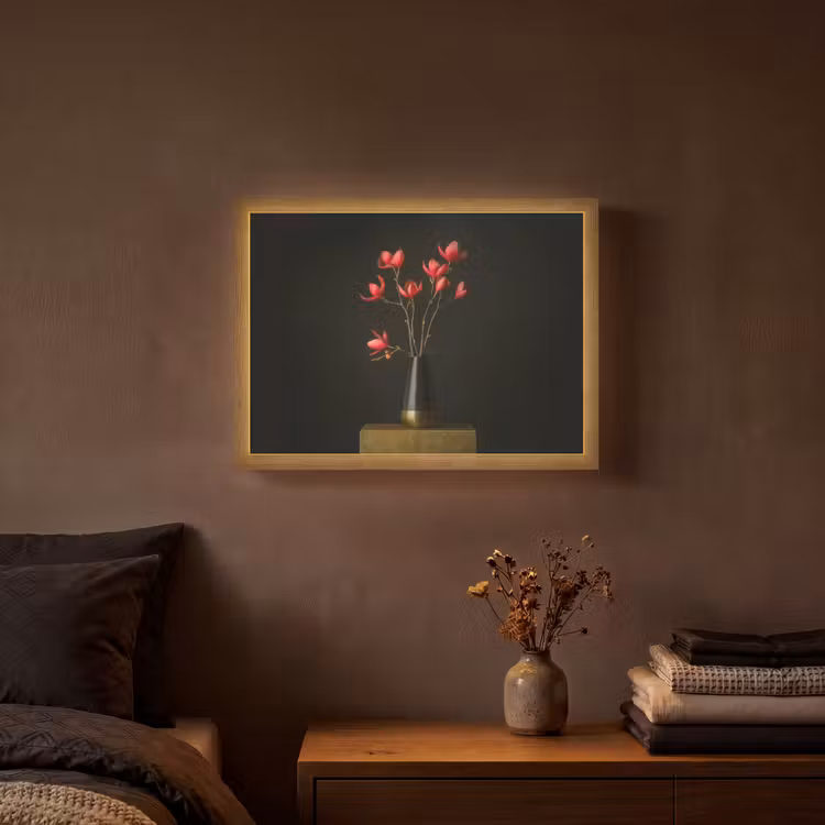 Lightbox - Wandlamp - Rode - Bloemen - Vaas — 3