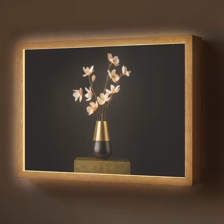 Lightbox - Wandlamp - Sierlijk - Boeket - Goud - Vaas — 1