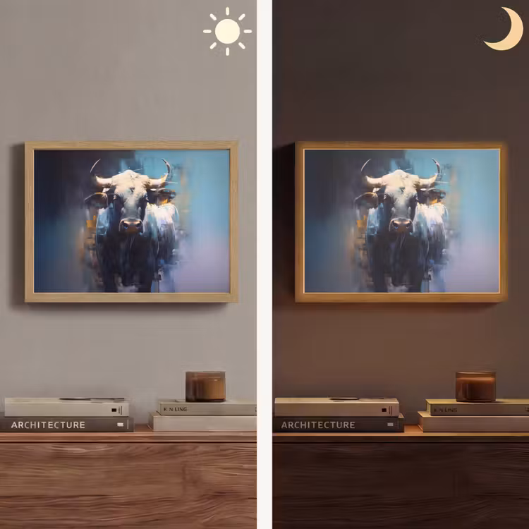 Lightbox - Wandlamp - Stier - Zwart - Abstract - Horens — 6