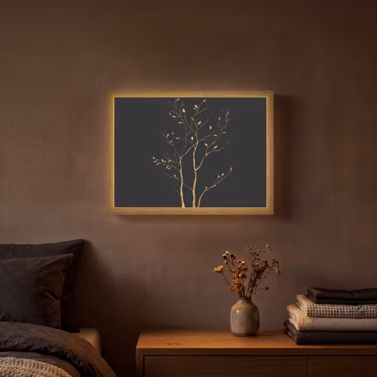 Lightbox - Wandlamp - Takken - Blaadjes - Zwart — 3