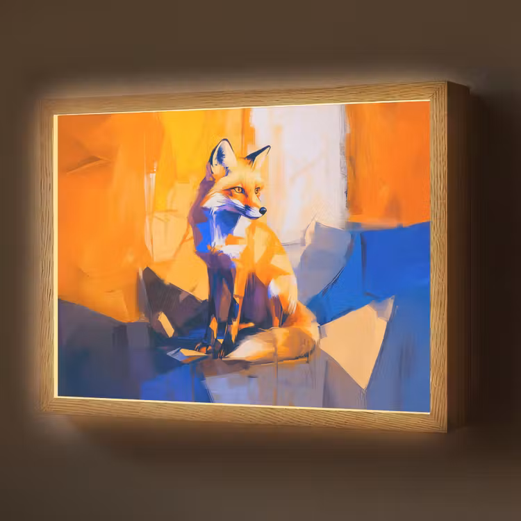 Lightbox - Wandlamp - Vos - Oranje - Vormen - Abstract — 1
