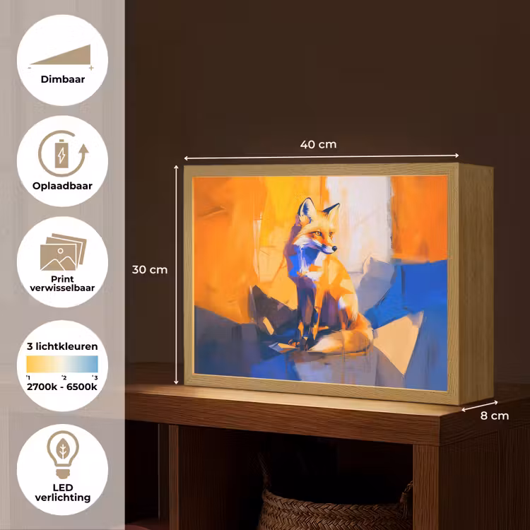Lightbox - Wandlamp - Vos - Oranje - Vormen - Abstract — 10