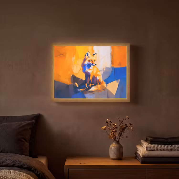Lightbox - Wandlamp - Vos - Oranje - Vormen - Abstract — 3