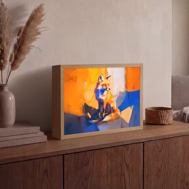 Lightbox - Wandlamp - Vos - Oranje - Vormen - Abstract — 4