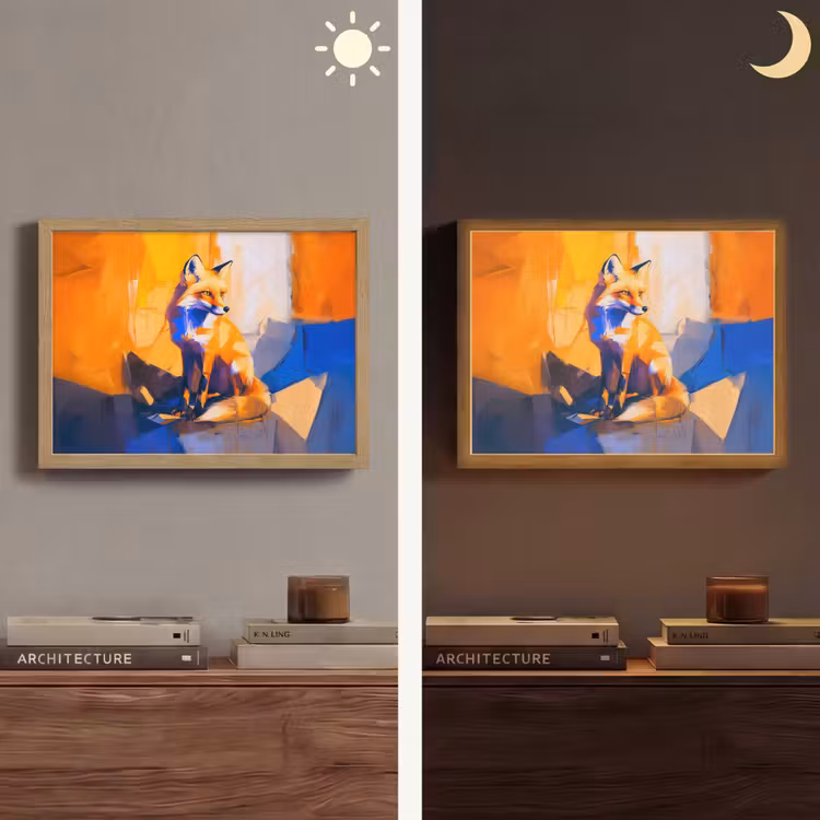 Lightbox - Wandlamp - Vos - Oranje - Vormen - Abstract — 6