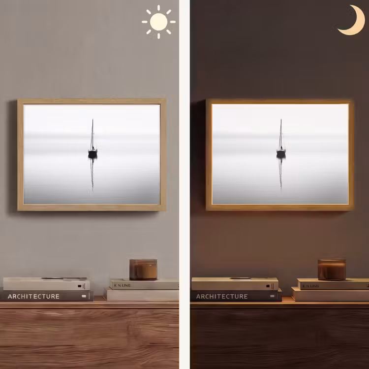 Lightbox - Wandlamp - Zeilboot - Zwart - Water - Silhouet — 6
