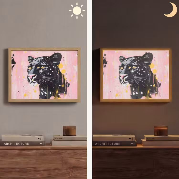 Lightbox - Wandlamp - Zwart - Panter - Roze - Abstract — 6