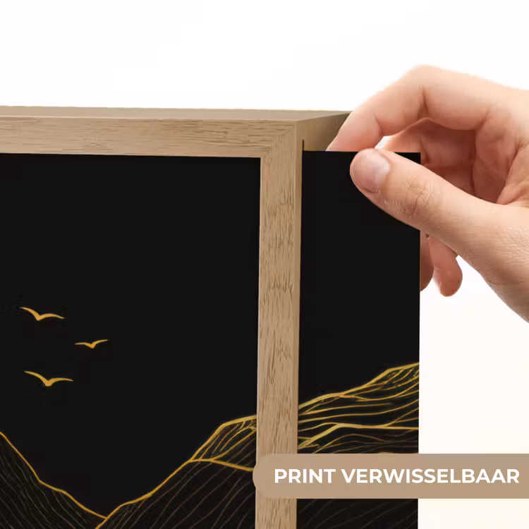 Lightbox - Wandlamp - Rivier - Goud - Maan - Vogels — 5