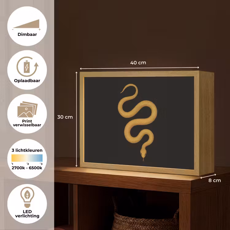 Lightbox - Wandlamp - Slang - Minimalistisch - Goud — 10