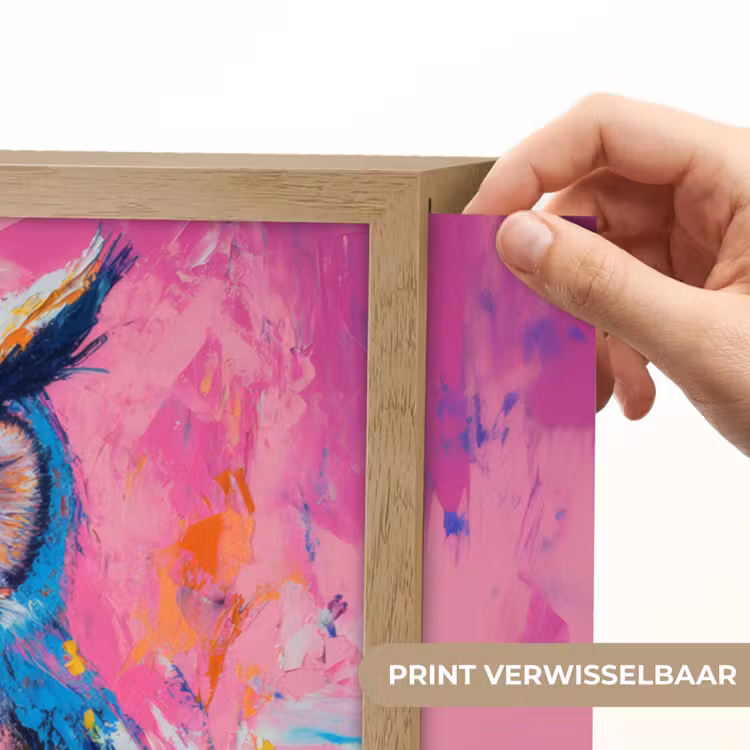 Lightbox - Wandlamp - Uil - Roze - Blauw - Verf - Abstract — 5