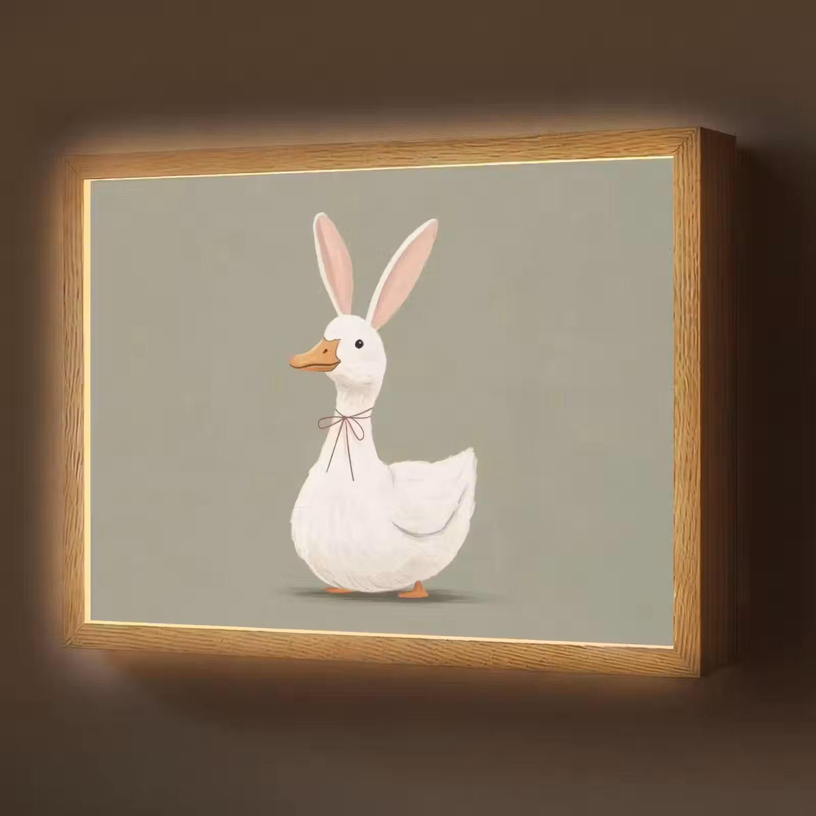 Lightbox - Wandlamp - Eend - Konijnoren - Grijs — 1