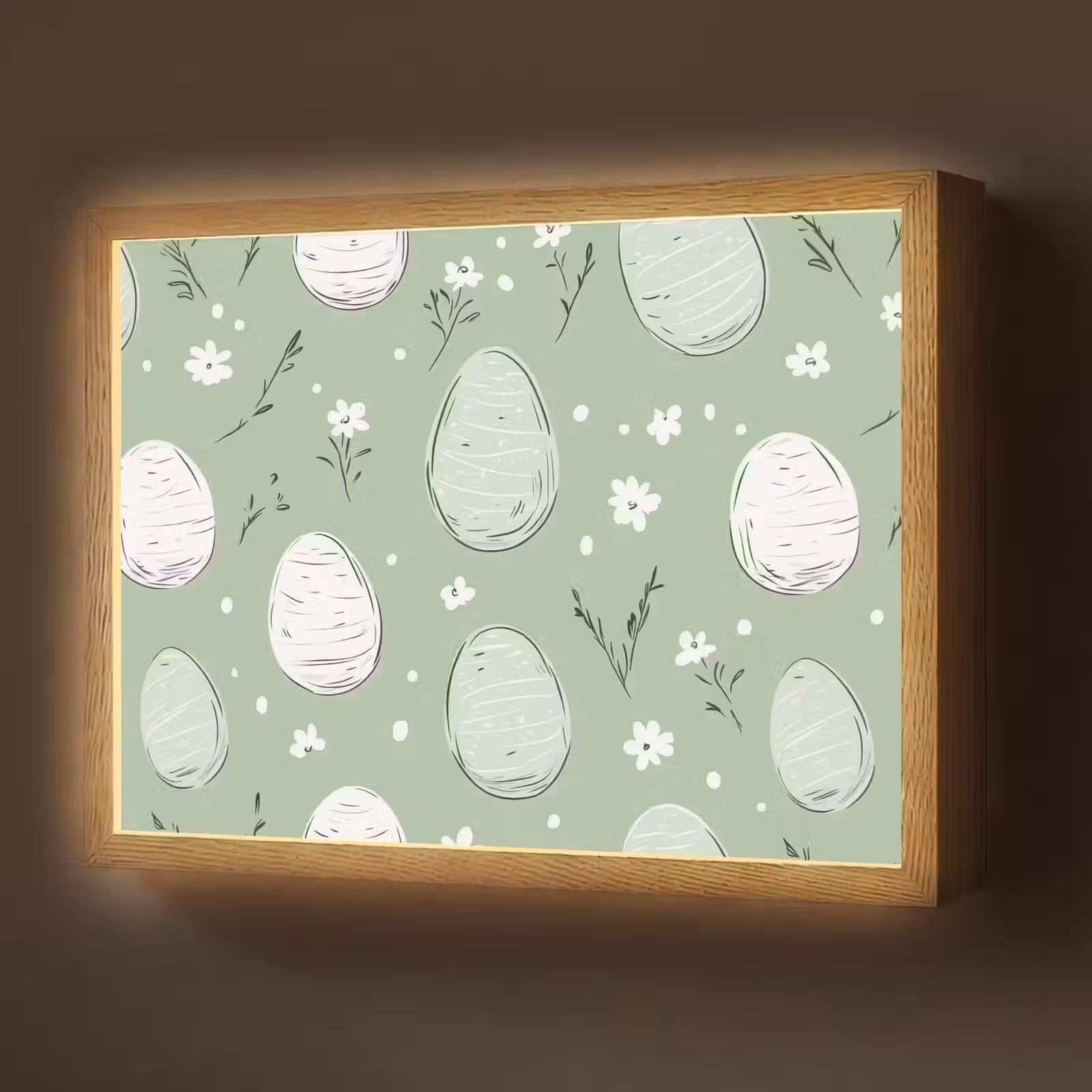 Lightbox - Wandlamp - Groen - Eieren - Patroon — 1