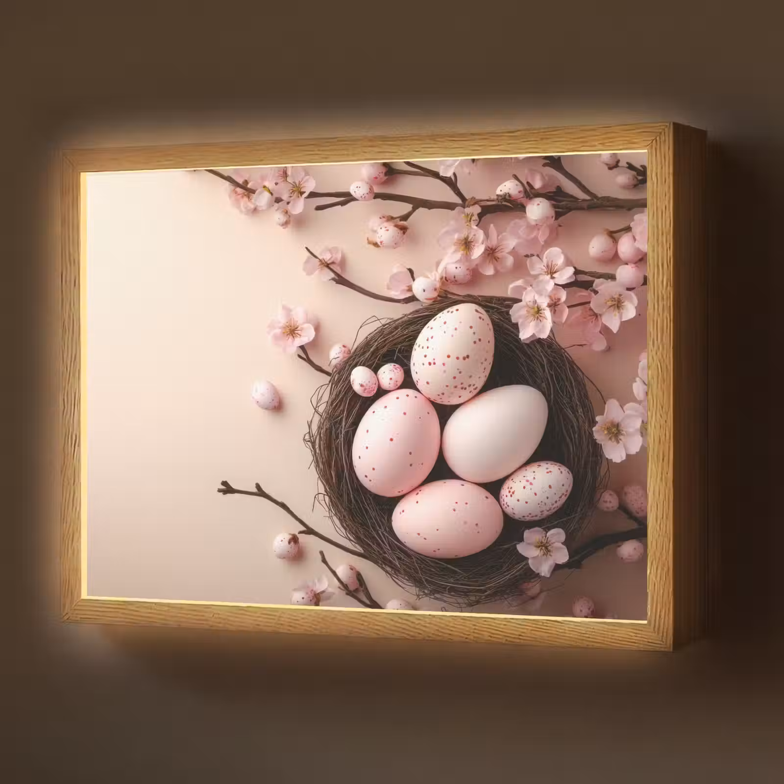 Lightbox - Wandlamp - Roze - Bloesems - Eieren — 1