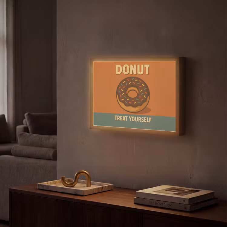 Lightbox - Wandlamp - Donut - Spikkels - Kleurrijk - Quote — 2