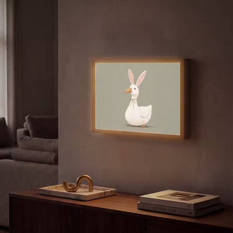 Lightbox - Wandlamp - Eend - Konijnoren - Grijs — 2