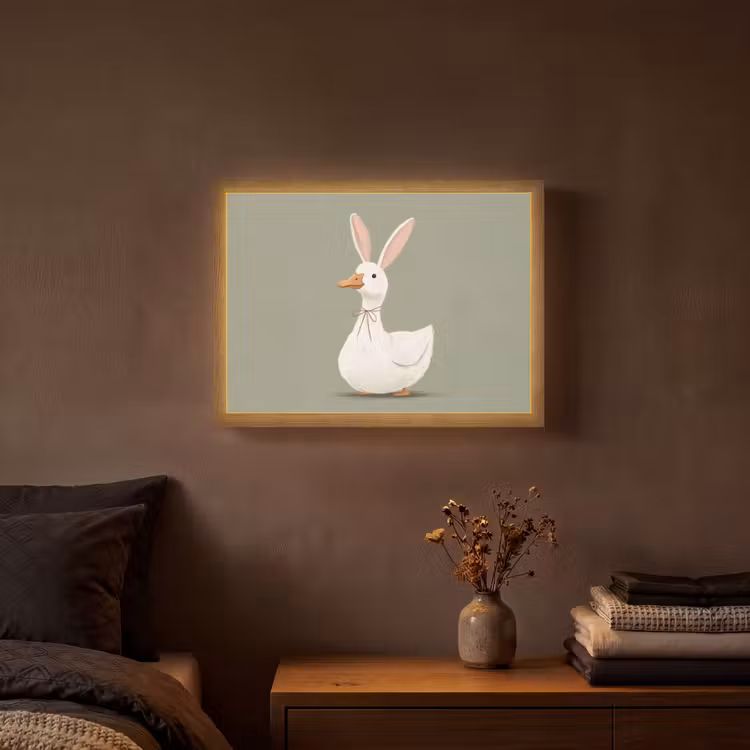Lightbox - Wandlamp - Eend - Konijnoren - Grijs — 3