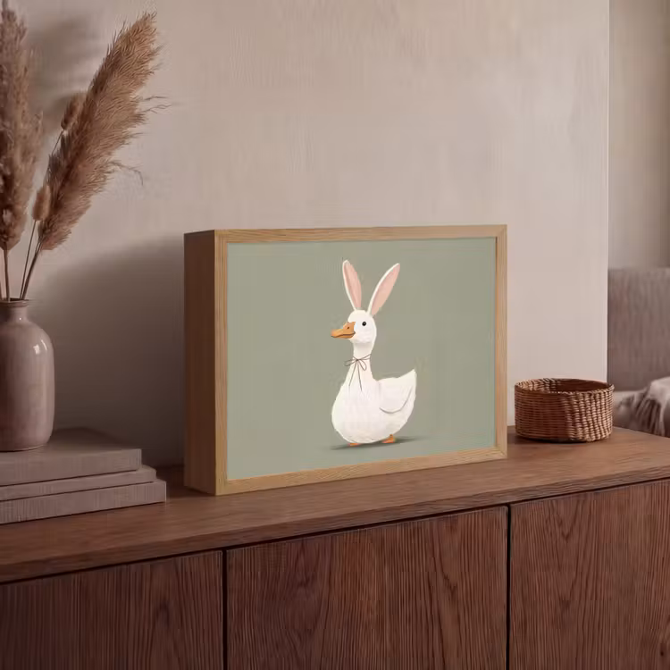 Lightbox - Wandlamp - Eend - Konijnoren - Grijs — 4
