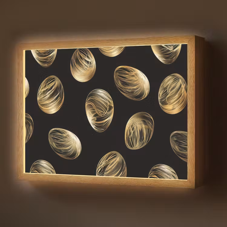 Lightbox - Wandlamp - Eieren - Goud - Patroon — 1