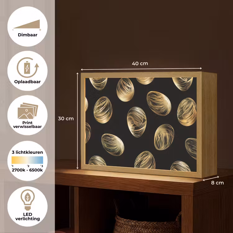 Lightbox - Wandlamp - Eieren - Goud - Patroon — 10