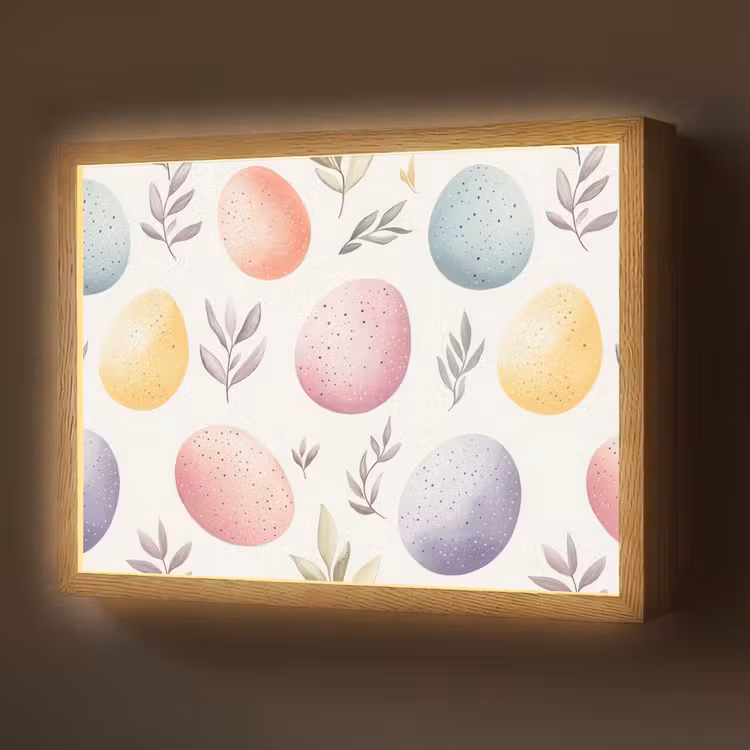 Lightbox - Wandlamp - Eieren - Kleurrijk - Patroon — 1