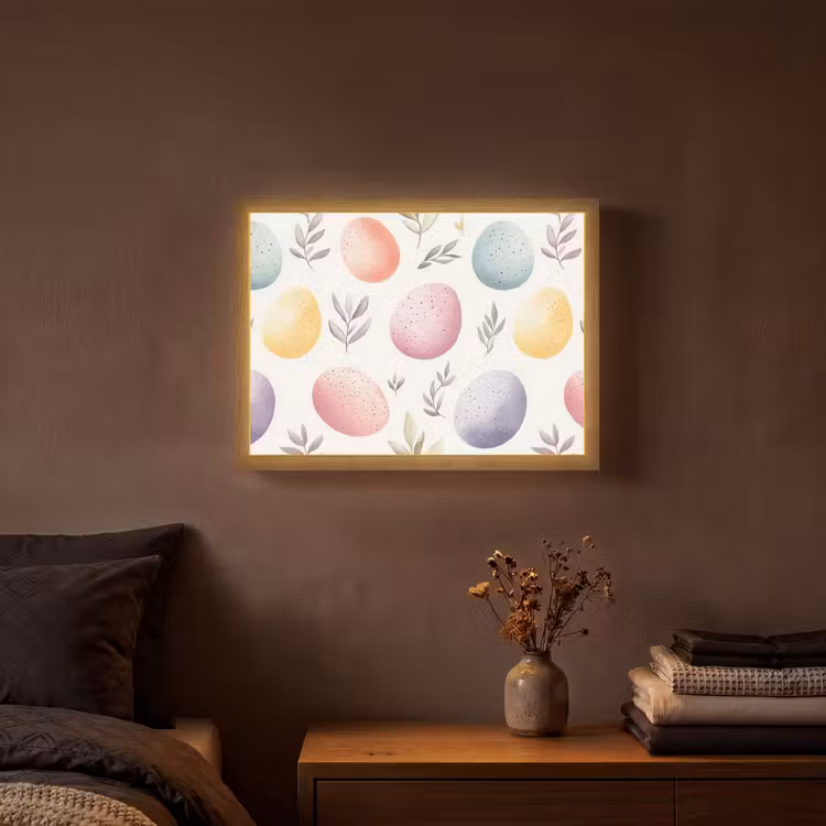 Lightbox - Wandlamp - Eieren - Kleurrijk - Patroon — 3