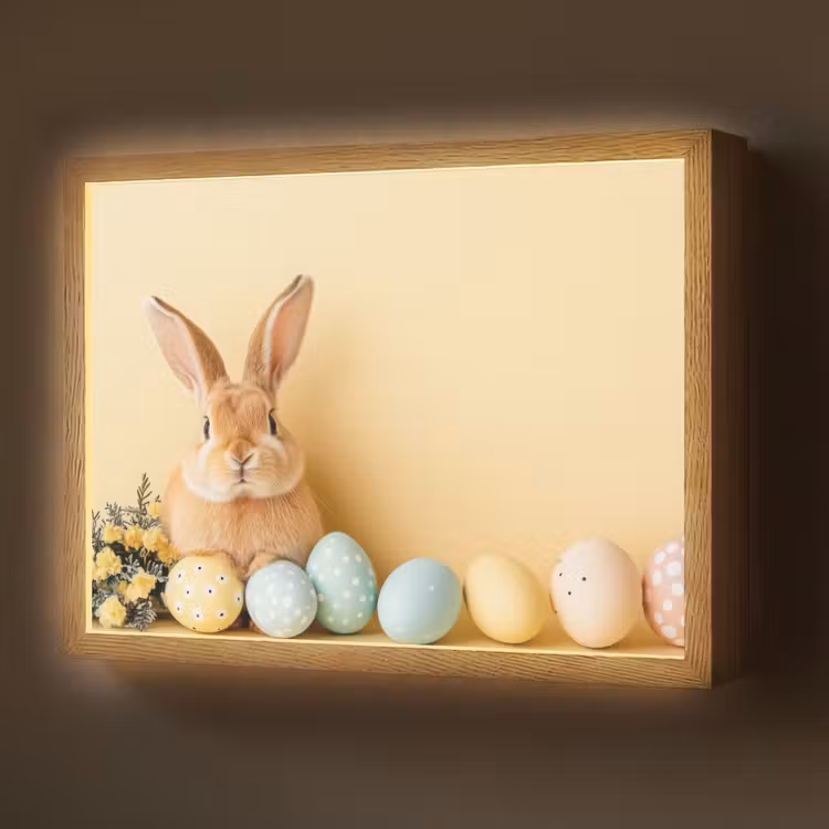 Lightbox - Wandlamp - Eieren - Konijn - Pasteltinten — 1
