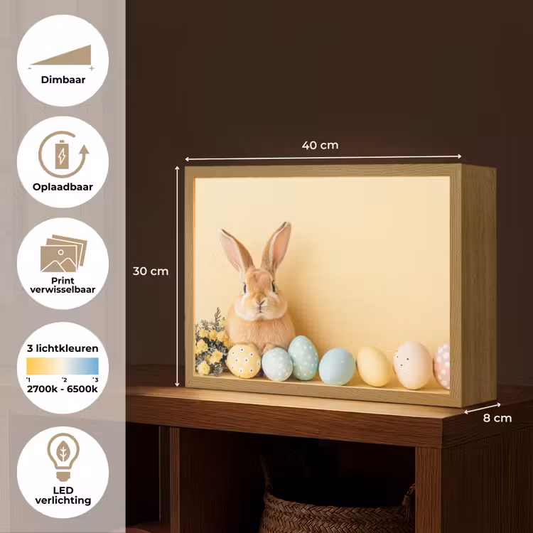 Lightbox - Wandlamp - Eieren - Konijn - Pasteltinten — 10