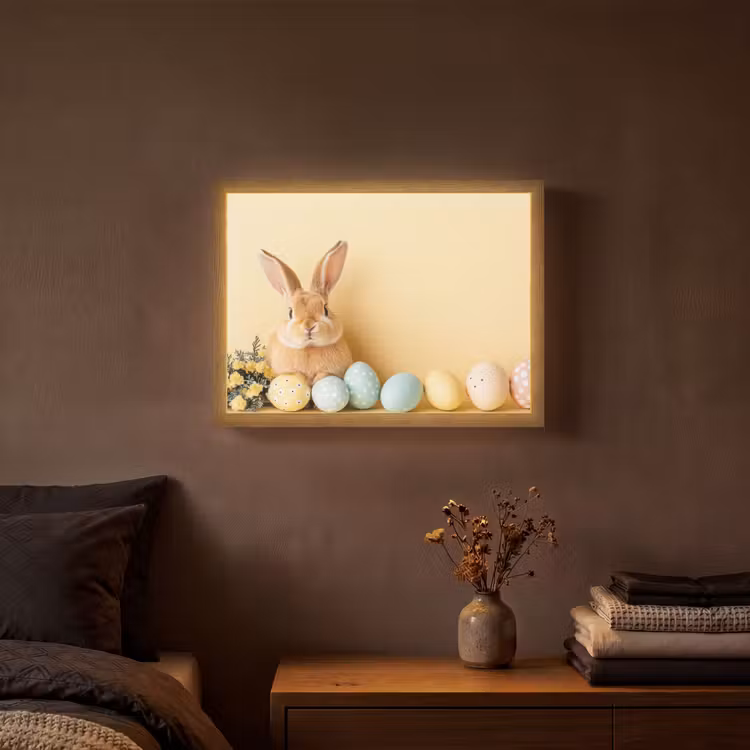 Lightbox - Wandlamp - Eieren - Konijn - Pasteltinten — 3