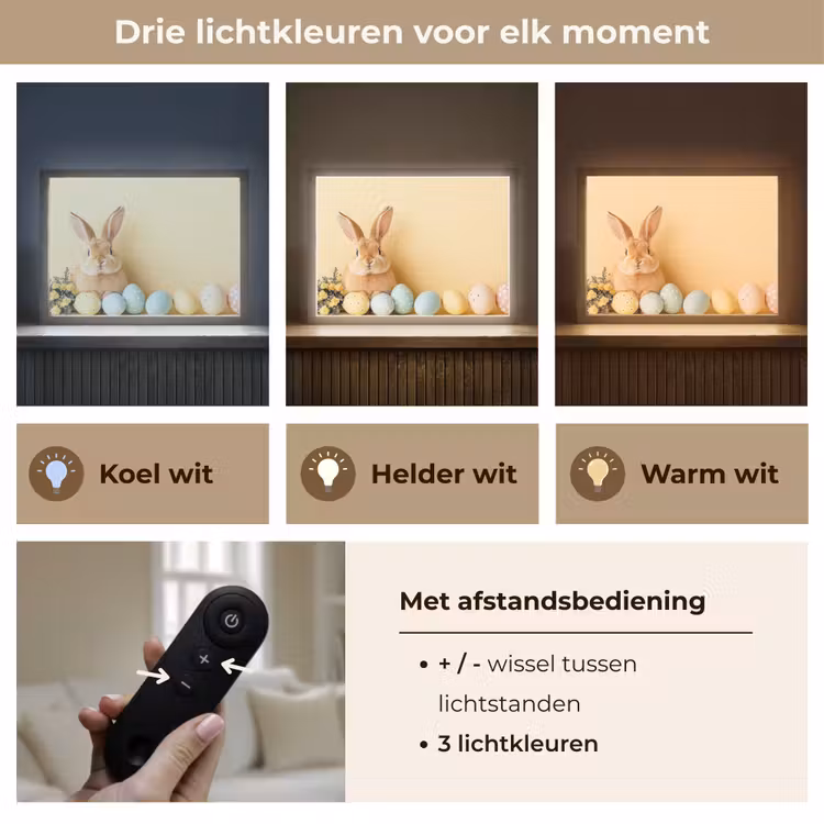 Lightbox - Wandlamp - Eieren - Konijn - Pasteltinten — 8