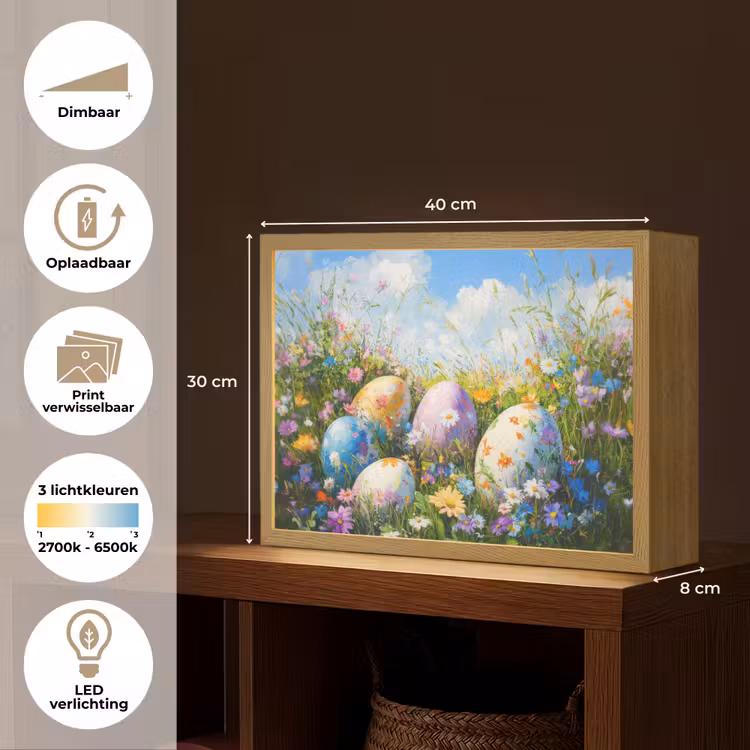 Lightbox - Wandlamp - Grasveld - Eieren - Bloemen — 10