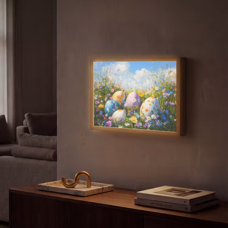 Lightbox - Wandlamp - Grasveld - Eieren - Bloemen — 2