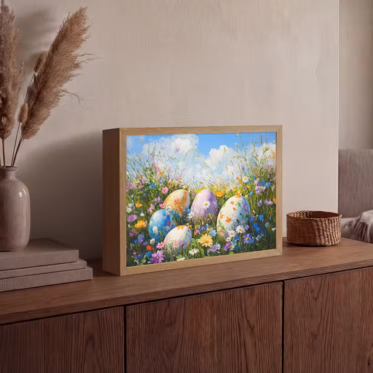 Lightbox - Wandlamp - Grasveld - Eieren - Bloemen — 4