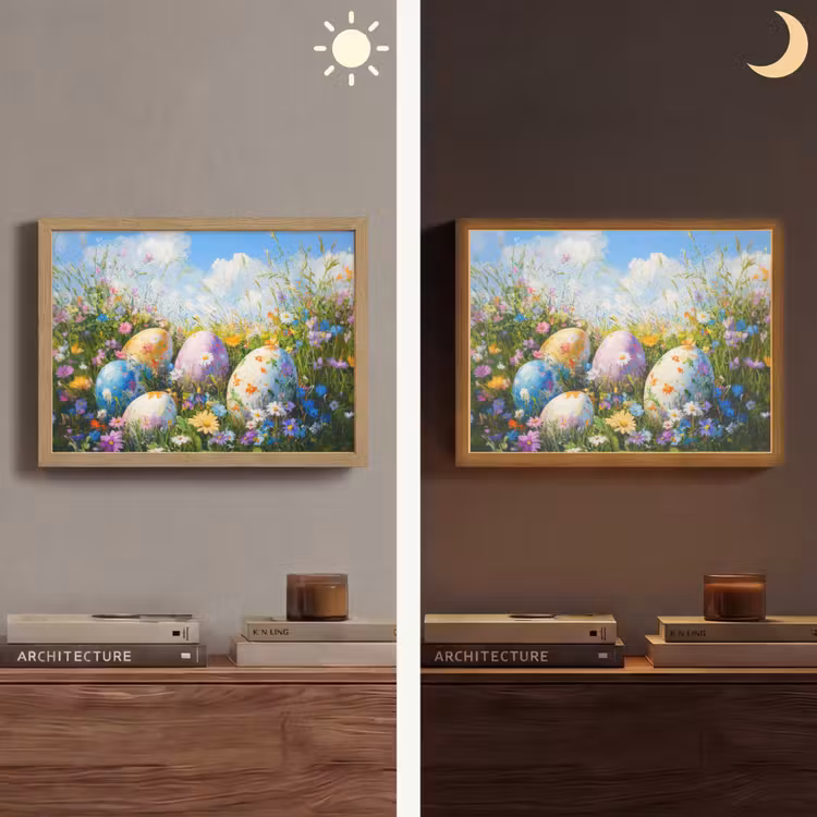 Lightbox - Wandlamp - Grasveld - Eieren - Bloemen — 6