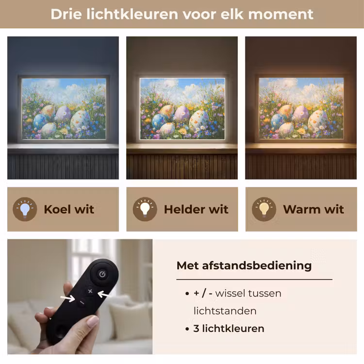 Lightbox - Wandlamp - Grasveld - Eieren - Bloemen — 8