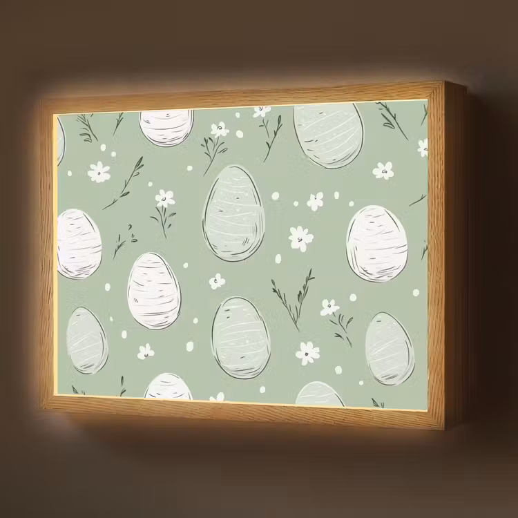 Lightbox - Wandlamp - Groen - Eieren - Patroon — 1