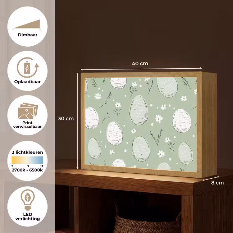Lightbox - Wandlamp - Groen - Eieren - Patroon — 10