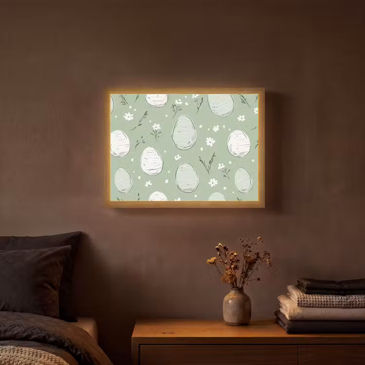 Lightbox - Wandlamp - Groen - Eieren - Patroon — 3