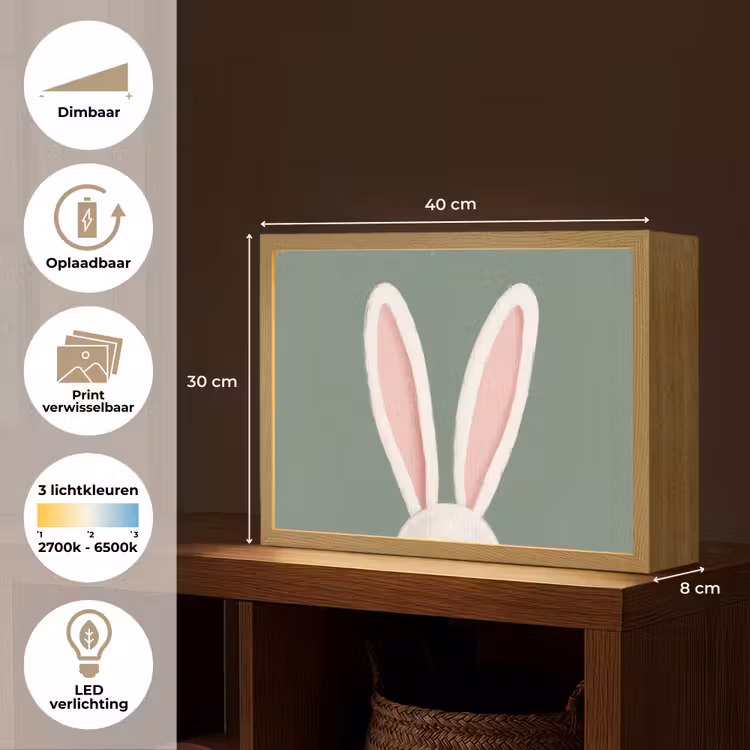 Lightbox - Wandlamp - Hazen - Oren - Roze — 10